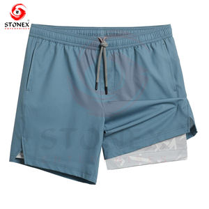 2025 course entraînement Fitness vêtements pour hommes séchage rapide Polyester logo personnalisé hommes course Shorts sport - Product Image 3