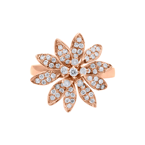 Oferta Exclusiva en Anillos Florales de Oro Blanco con Incrustaciones de Diamantes Genuinos para Mujer de Memoria Jewels, Formas de Flores, Precio al por Mayor - Product Image 1