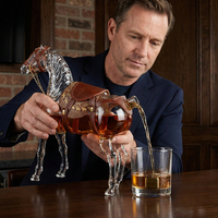 Carafe à whisky de luxe en forme de cheval, en cristal sans plomb, design animal, pour bar, mariage, cadeau d'entreprise, OEM