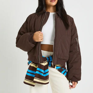 Veste bomber décontractée en tissu mémoire respirant, vente en gros, prix de gros, vente chaude 2026, veste bomber vintage pour femmes, streetwear, fermeture éclair - Product Image 3