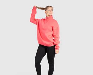 Vente en gros : Sweat à capuche pour femme en tricot ample, demi-zippé, confortable, coupe-vent, style décontracté, chaud, pour l'entraînement et la course - Product Image 4