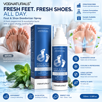 Spray Désodorisant Pieds et Chaussures Marque Blanche, Menthe Poivrée et Arbre à Thé, Brume Rafraîchissante Séchage Rapide Élimination des Odeurs pour Pieds et Baskets