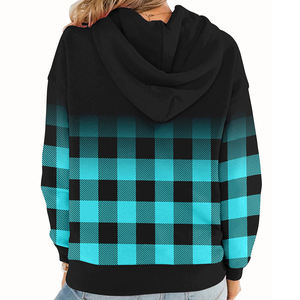 เสื้อฮู้ดแขนยาวผู้หญิง ขายดี คุณภาพสูง สีตัดกัน ทรงโอเวอร์ไซส์ - Product Image 1