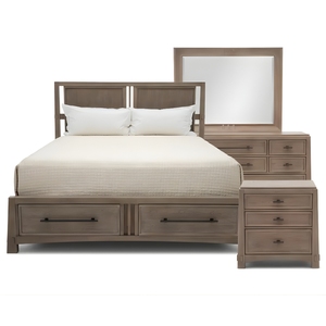 Ensemble de meubles de chambre à coucher complet Kurnia Java Luxury Modern en bois massif écologique avec 13 tiroirs, lit, commode, table de chevet, miroir et rangement - Product Image 6