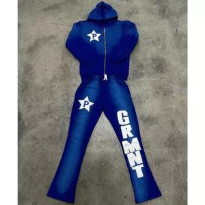 Sudadera con capucha y parche bordado para hombre, conjunto de chándal desgastado, chándal de manga larga, patrón sólido, regalo de San Valentín de invierno - Product Image 4