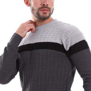 Suéter a rayas de moda para hombre, suéter al por mayor, ropa de invierno para hombre, suéteres transpirables de alta calidad de punto estándar 100% para hombre - Product Image 4