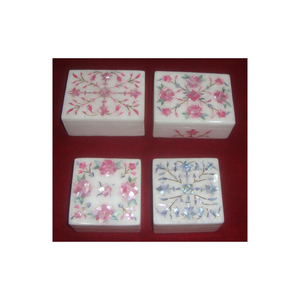 Produit marbré pour grossiste Vente à chaud Boîtes à bijoux incrustées de marbre Boîte à bijoux incrustée de couleur assortie de haute qualité - Product Image 1