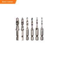 Lot de 6 forets-tarauds métriques combinés en titane HSS M3 à M10, modèle TCD6P, ODM/OEM pour le taraudage de vis, fabriqué en Chine