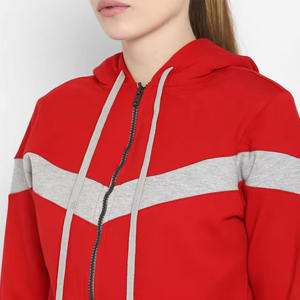 Atractivo color zip up estilo con paneles reflectantes Venta caliente peso pesado 250 + GSM servicios personalizados OEM mujeres chándales - Product Image 6