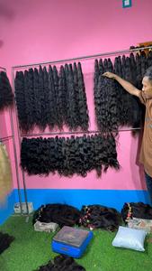 Cheveux naturels indiens ondulés Remy 24 pouces épais doux soyeux de haute qualité Extensions de cheveux humains à double trame machine Perruques de coiffure - Product Image 2