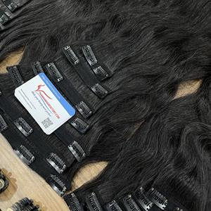 LISTO PARA ENVIAR 100% Clip de cabello humano vietnamita en extensiones de cabello al por mayor de la mejor calidad sin desprendimiento sin enredos - Product Image 2