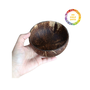 Bol décoratif minimaliste en coquille de noix de coco pour aliments secs, bibelots, arrangements de table ou d'étagère, fabriqué à partir de déchets agricoles - Product Image 1