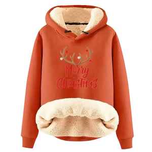 Unisex Santa Christmas Tree <b>Hoodie</b> with 3D Pattern Long Sleeves and French Fabric Hot Selling for Adults in Winter - Product Image 4