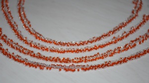 Chaîne de chapelet de perles Hydro de quartz orange enveloppée de fil plaqué argent de qualité supérieure, chaîne de perles de chapelet épais pour la recherche de bijoux - Product Image 3