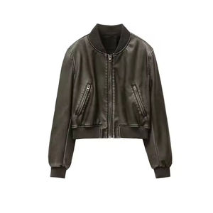 Chaqueta de cuero genuino para mujer con acabado elegante diseñado para un atractivo universal que ofrece un uso atemporal para cada tipo de moda - Product Image 1