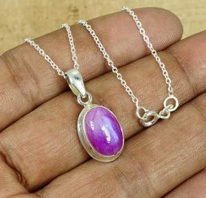 Colgante de Piedra Lunar Rosa Arcoíris Hecho a Mano, Joyería Ovalada de Plata de Ley para Mujer - Product Image 5