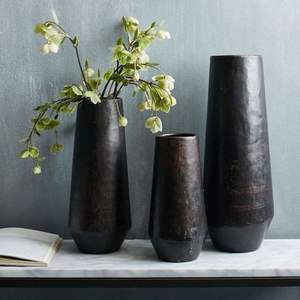 Elegant Metal Vase Ideal For Displaying Fresh Flowers Dried Arrangements Or Standalone Decor On <b>Tables</b> <b>Shelves</b> Consoles - Product Image 1