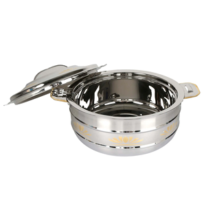 <b>Insulated</b> Durable Non-Stick Silver-Finish Metal Stainless Steel Hot Pot Lid Serving Bowl 26CM Diameter for Kitchen Dining Hotel - Product Image 4