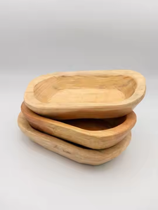 Cuencos de masa de madera Cuencos de Paulownia tallados a mano para el hogar Granja Comedor Sostener por artesanía de media luna - Product Image 3