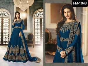 Georgette-diseñador de estilo indio de diseñador pesado para mujer, con bordado y trabajo lateral, conjunto de ropa elegante Dupatta - Product Image 2