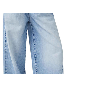 Jeans a Gamba Larga in Cotone Free People Open Sky Blue Equinox, Pantaloni Boyfriend Traspiranti in Denim Stile Semplice Taglia XL con Logo in Vita - Product Image 3