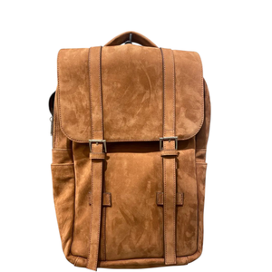 Mochila de Cuero Gamuza Marrón para Hombre, Nuevo Diseño, Deportiva, para Correr, Gran Capacidad, Cierre de Poliéster Premium, Portátil - Product Image 1