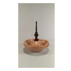 Doble pantalla única en un solo soporte de anillo de madera moderno hecho a mano es una impresionante fusión de funcionalidad y elegancia Diseñado - Product Image 1