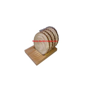 Meilleure qualité traditionnel Arrive Showpiece boisson bière thé bois sous-verre ensemble avec résine poli support ensemble pour décor de Table à manger - Product Image 3