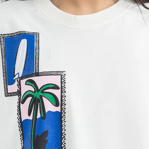 เสื้อยืดสตรีทแฟชั่นสำหรับผู้หญิงเสื้อลำลองแขนสั้นผ้าฝ้าย100% ล้วนพิมพ์ลายตาราง3D แบบกำหนดเองสำหรับฤดูร้อน - Product Image 3