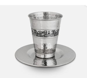 Tasse à vin de bénédiction religieuse en argent à la mode Shabbat vacances kiddush tasse Shabbat juif en acier inoxydable - Product Image 3