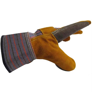 Gants de travail en cuir de vachette robustes avec double paume en cuir Gants de sécurité au travail imprimés sur mesure pour usage industriel - Product Image 2