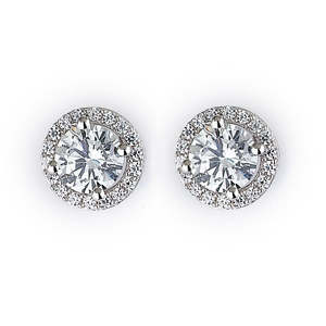 Orecchini a cerchio con cristalli Amy e Annette in oro 14K o argento sterling con cristalli - Product Image 3