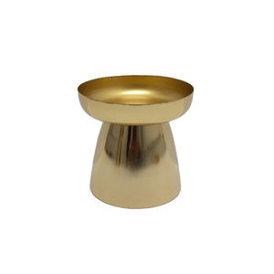 Soporte de pilar de vela de tamaño pequeño de Metal de Venta caliente acabado dorado para el hogar boda Navidad iluminación de mesa decoración hecha a mano - Product Image 1