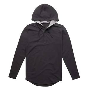 Men's Casual <b>Henley</b> Hoodie Jersey Long Sleeve Lightweight 100% Cotton Embossed Embroidered Techniques Winter Active Sports - Product Image 6