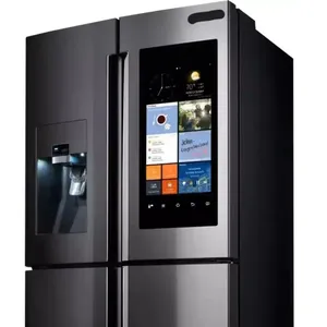 vente flash 21,6 pi³ Réfrigérateur à portes françaises autoportant avec distributeur d'eau et de glace en acier inoxydable résistant aux traces de doigts - Product Image 5