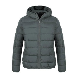 Veste matelassée légère pour femmes grande taille, veste d'hiver chaude et pliable, avec capuche imperméable et coupe-vent - Product Image 1