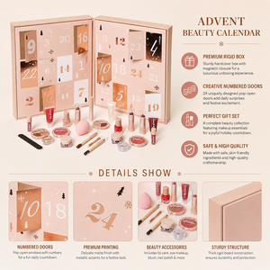 Boîte de calendrier de l'<span class=keywords><strong>avent</strong></span> pour soins de la peau personnalisée, vide, 24 jours, en carton robuste, emballage de Noël avec insert, du fabricant - Product Image 5