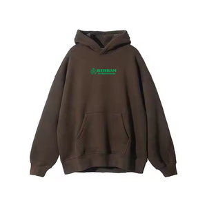 เสื้อฮู้ดดี้คุณภาพสูงแบบสั่งทำพิเศษ ผ้าเฟรนช์เทอร์รี่ โพลีเอสเตอร์/คอตตอน 370GSM ทรงไหล่ตก แห้งเร็ว ระบายอากาศได้ดี สีพื้น ปรับแต่งได้ - Product Image 2