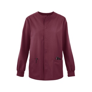 Venta caliente logotipo personalizado Hospital enfermera Scrub chaquetas cremallera completa suave elástico polar Color sólido para médicos hombres uniformes del personal - Product Image 1