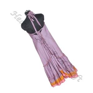 SD008 Saree / Sari / Shari vêtements indiens et pakistanais de l'Inde Hippy Boho indien fait à la main Vintage Sari robes en soie à la mode - Product Image 2