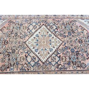 3x5.5 ft Vintage Rug, Turkish Accent Rug, <b>Brown</b> Blue Moroccan <b>Wool</b> Rug - Product Image 5