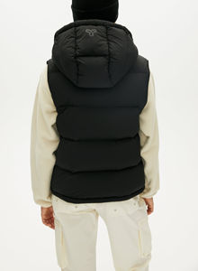 Veste matelassée pour femmes en gros, design personnalisé, motif uni, technique d'impression, capuche, manteau d'hiver en polyester - Product Image 3