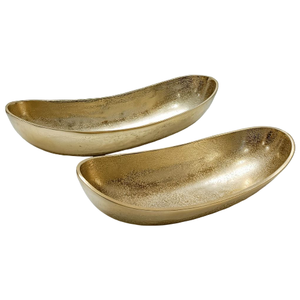 Bandeja Ovalada de Aluminio Ecológica para Servir, Decoración de Hogar de Lujo, Vajilla Elegante, Accesorio Decorativo para Servir - Product Image 1