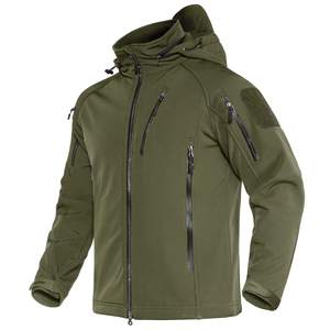 Latest Fashion Winter Solid Color Hooded Windbreaker <b>Jacket</b> Men <b>Lightweight</b> Windproof Breathable Anti Wrinkle Polyester/Cotton - Product Image 4