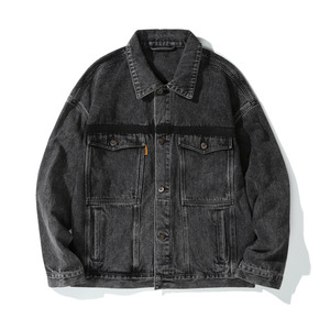 Veste en jean surdimensionnée personnalisée pour hommes Veste en jean délavé vintage boutonnée pour veste décontractée - Product Image 1