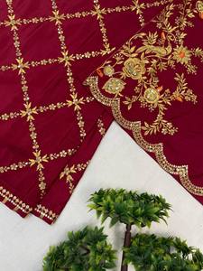 PAREJA PLAZO EXCLUSIVA CON BORDADO DE SECUENCIA DETALLES DE TELA DE TRABAJO TELA SUPERIOR CRAPE SECUENCIA DE TRABAJO DE SECUENCIA - Product Image 4