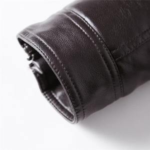 Veste en cuir d'agneau slim pour homme, nouvelle veste d'hiver chaude décontractée pour motard, veste en toile pour homme - Product Image 6