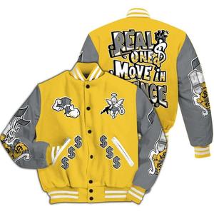 Veste universitaire sur mesure en gros, corps en laine avec manches en cuir, OEM/ODM accepté - Product Image 3