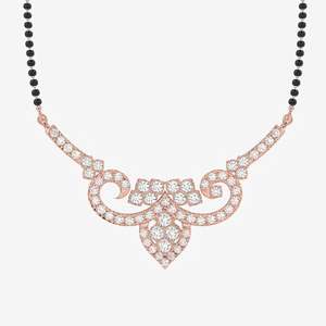 Women's Round Cut Moissanite Diamond <b>Necklace</b> 18K Gold Mangalsutra-Elegant and Luxurious Jewelry - Product Image 5