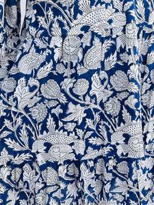 Bleu main-bloc imprimé bohème Floral robe mi-longue belle fête porter en gros à la main en mousseline de soie tissu bouton décoration 6XL - Product Image 5